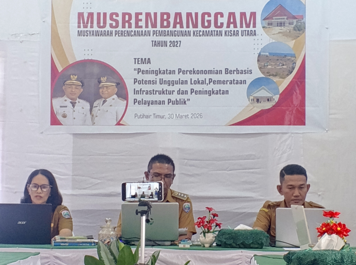 Musyawarah Perencanaan Pembangunan (Musrenbang) Kecamatan Kisar Utara Kabupaten Maluku Barat Daya                                 Tahun Anggaran 2027 digelar secara daring, Wujud Perencanaan Partisipatif dan Adaptif Teknologi